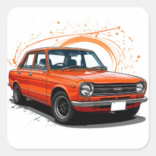 Sticker Carré Voiture Classique Vintage