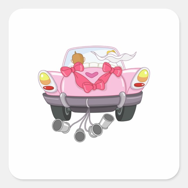 Sticker Carré Voiture Mariée 27 (Devant)