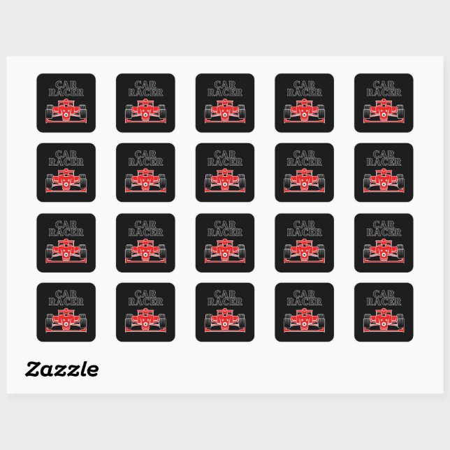 Sticker Carré Voiture Racer (Feuille)