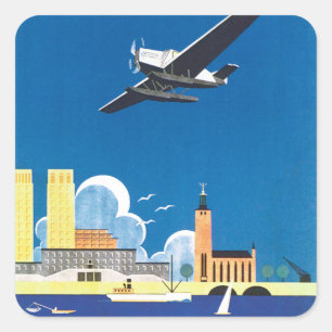 Sticker Carré Vol au-dessus de Stockholm