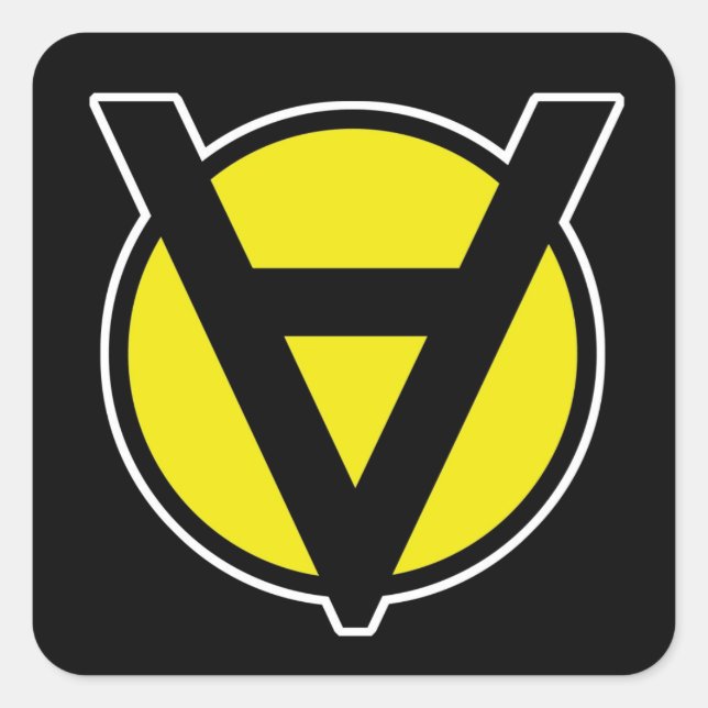 Sticker Carré Volatitaryisme - Anarchie Jaune (Devant)