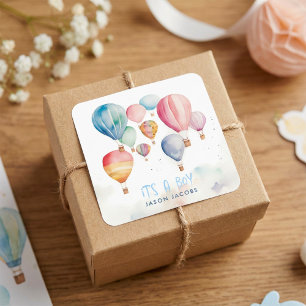 Sticker Carré Voler de l'air chaud ballons c'est un papier garço