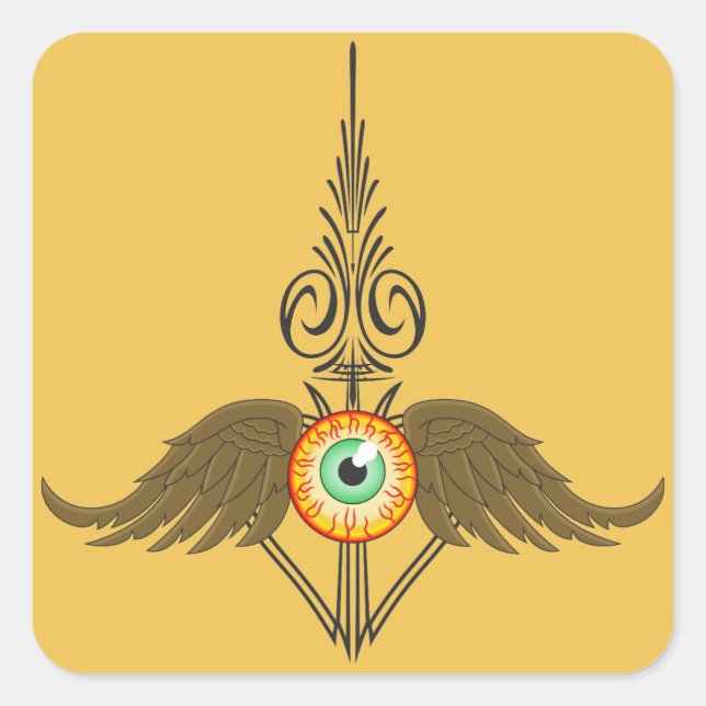 Sticker Carré Voler Eyeball Pinstripe (Devant)