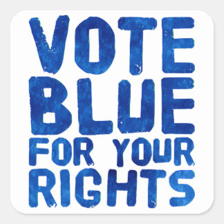 Sticker Carré Vote Blue pour vos droits