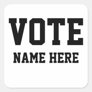 STICKER CARRÉ VOTER LE NOM PERSONNALISÉ