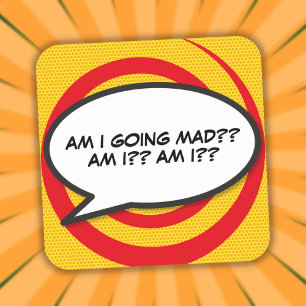 Sticker Carré Votre bulle de message de discours Fun Retro