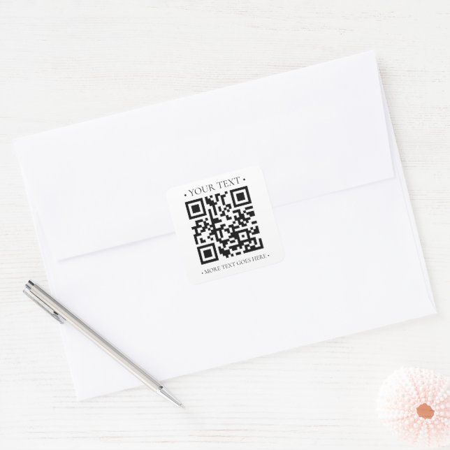 Sticker Carré Votre code QR d'entreprise (Enveloppe)