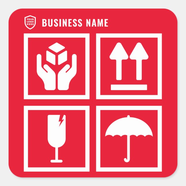 Sticker Carré Votre entreprise de logo | Symbole de gestion de p (Devant)