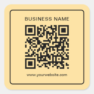 Sticker Carré Votre entreprise de texte personnalisé QR Code Gol