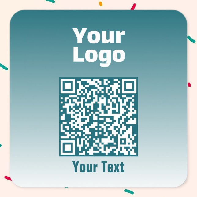 Sticker Carré Votre logo avec code QR modifiable et Ombre de dég (Créateur téléchargé)