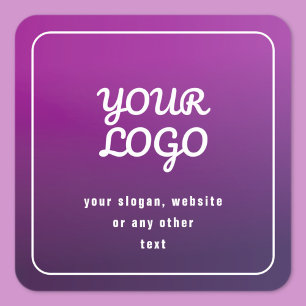 Sticker Carré Votre logo et lumière élégante à Ombre violet fonc