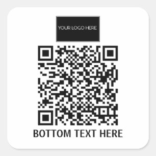 Sticker Carré Votre logo et votre code QR