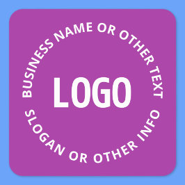Sticker Carré Votre logo et votre texte personnalisable | Violet