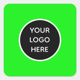 Sticker Carré Votre logo Neon Green Elegant Yellow Business