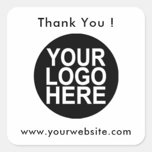 Sticker Carré Votre logo, nom et site Web Promo Classique Rond