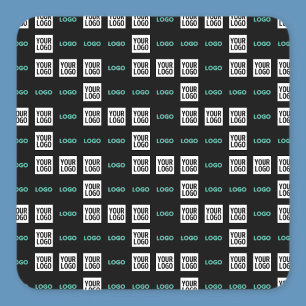 Sticker Carré Votre logo ou image motif zig zag avec 2 images
