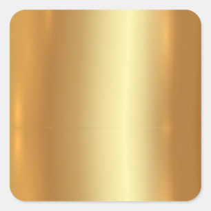 Sticker Carré Votre logo texte personnalisé Modèle Faux Gold Bla