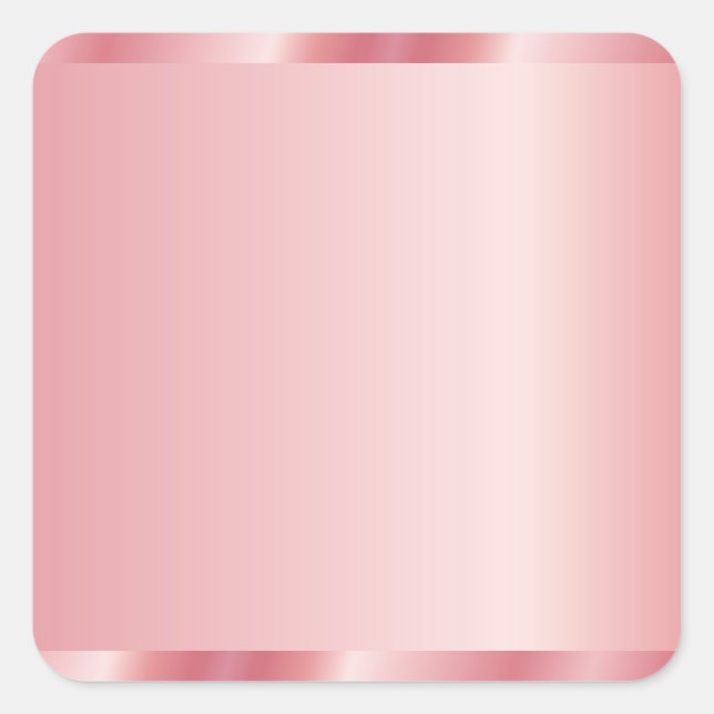 Sticker Carré Votre logo texte QR Code Rose Gold Blank Modèle (Devant)