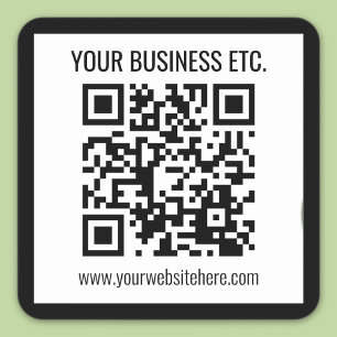 Sticker Carré Votre nom d'entreprise et code QR modifiable