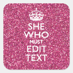 Sticker Carré Votre texte pour elle qui doit être décor rose