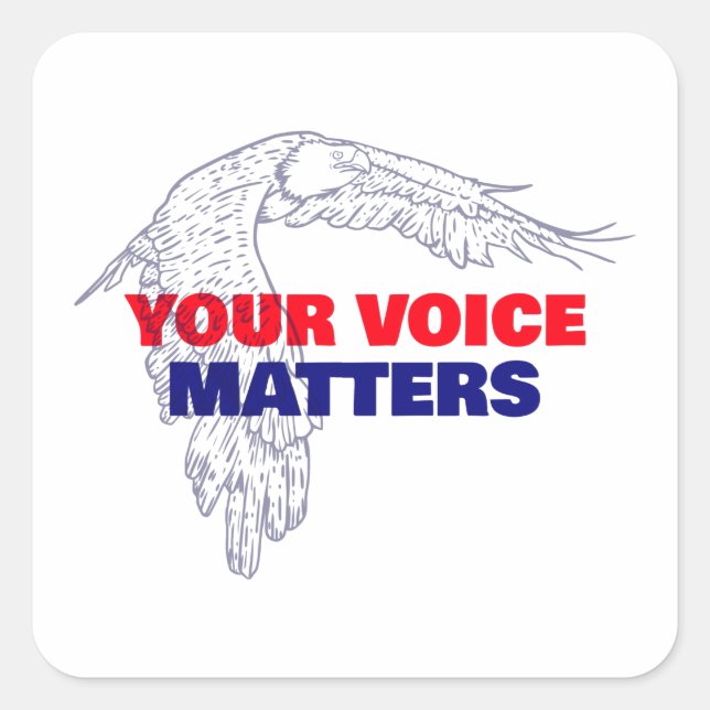 Sticker Carré Votre voix compte (Devant)