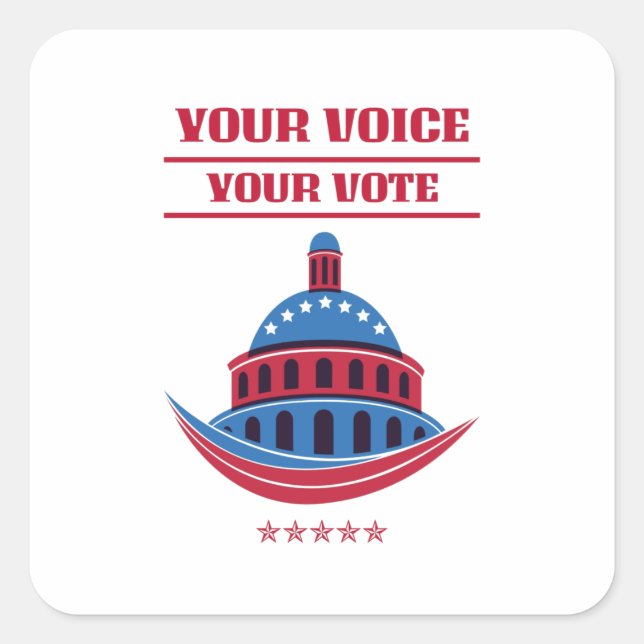 Sticker Carré Votre Voix Votre Vote (Devant)