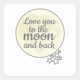 Sticker Carré Vous Aimez À La Lune Et À L'Arrière