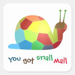 Sticker Carré Vous Avez Des Courriels D'Escargot - Mignons Et Co