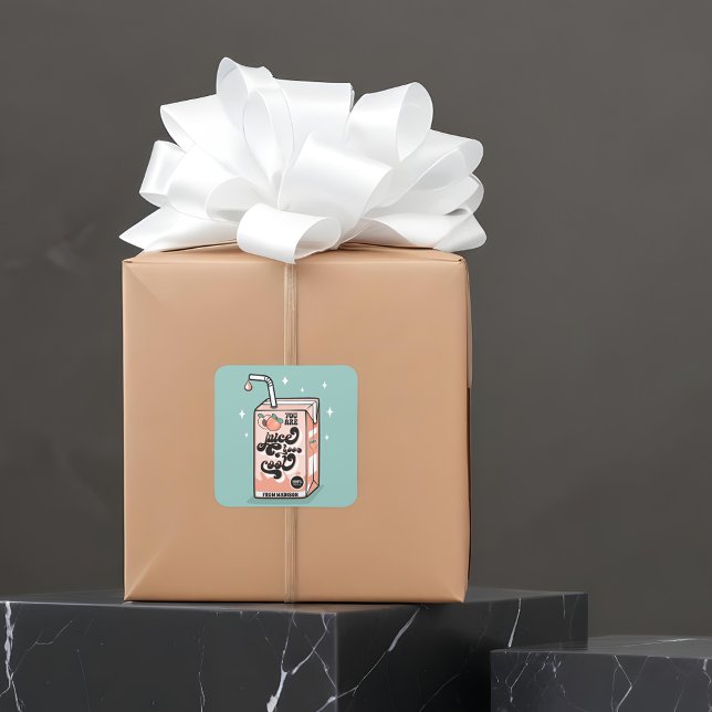 Sticker Carré Vous Êtes Juice Trop Cool Classe Valentine (Créateur téléchargé)