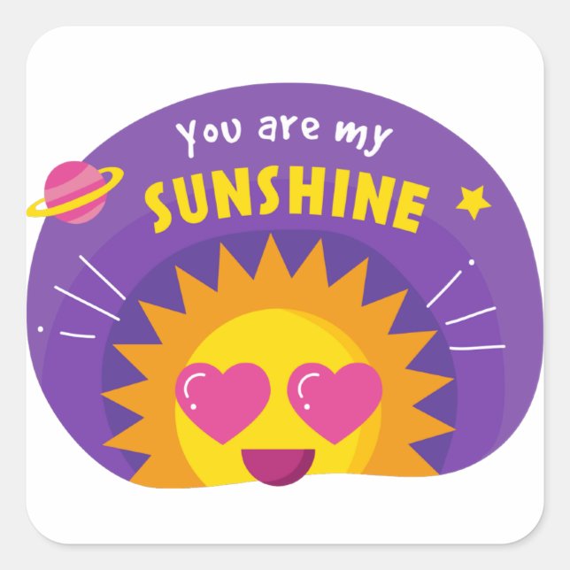 Sticker Carré Vous êtes mon soleil (Devant)