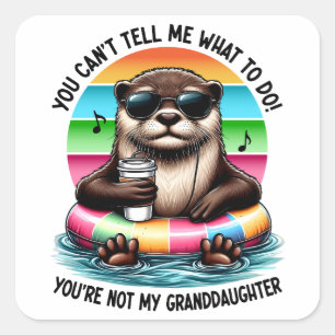 Sticker Carré Vous ne pouvez pas me dire quoi faire Funny Otter