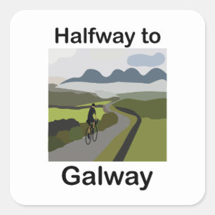 Sticker Carré Voyage à mi-chemin de Galway