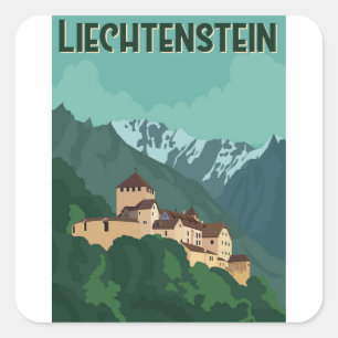 Sticker Carré Voyage au Liechtenstein