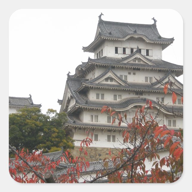 Sticker Carré Voyage Château Himeji (Devant)
