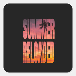 Sticker Carré Voyage - Été rechargé - Chemise de vacances