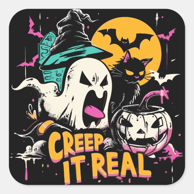 Sticker Carré Vraie | ExDesigner | Halloween (Devant)