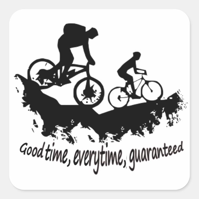 Sticker Carré VTT Bon Temps Citation Inspirationnelle (Devant)