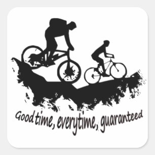 Sticker Carré VTT Bon Temps Citation Inspirationnelle
