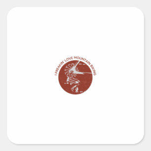 Sticker Carré VTT en descente – Logo Rouge Art