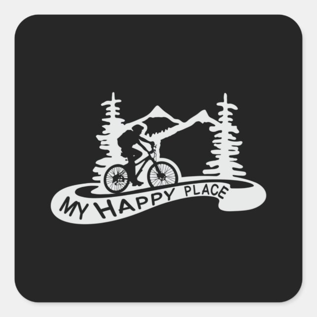 Sticker Carré VTT VTT Cadeau VTT VTT Downhill Vélo MTB (Devant)