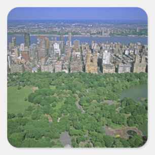 Sticker Carré Vue aérienne de Central Park et côté ouest
