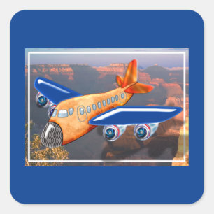 Sticker Carré Vue aérienne de l'avion Extraordinaire