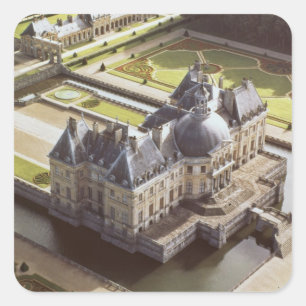 Sticker Carré Vue aérienne du château, conçue pour Nicholas