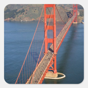 Sticker Carré Vue aérienne du Golden Gate Bridge dans la