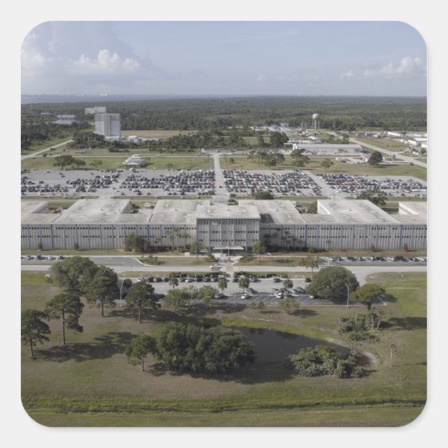 Sticker Carré Vue aérienne du Kennedy Space Center (Devant)