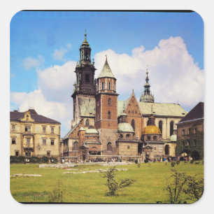 Sticker Carré Vue de cathédrale de Wawel