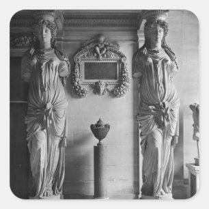 Sticker Carré Vue de deux caryatides des Caryatides