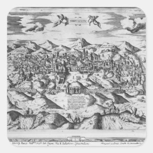Sticker Carré Vue de Jérusalem, 1570 ?