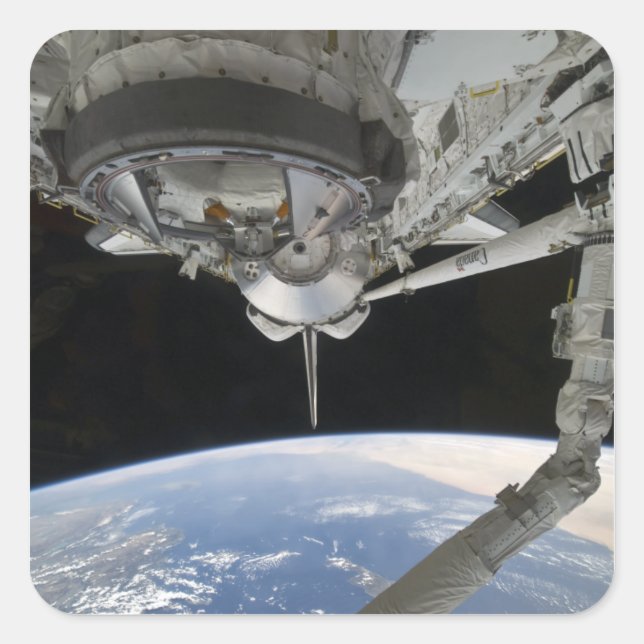 Sticker Carré Vue de la découverte de la navette spatiale (Devant)