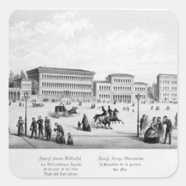 Sticker Carré Vue de Munich, 1869 (Devant)